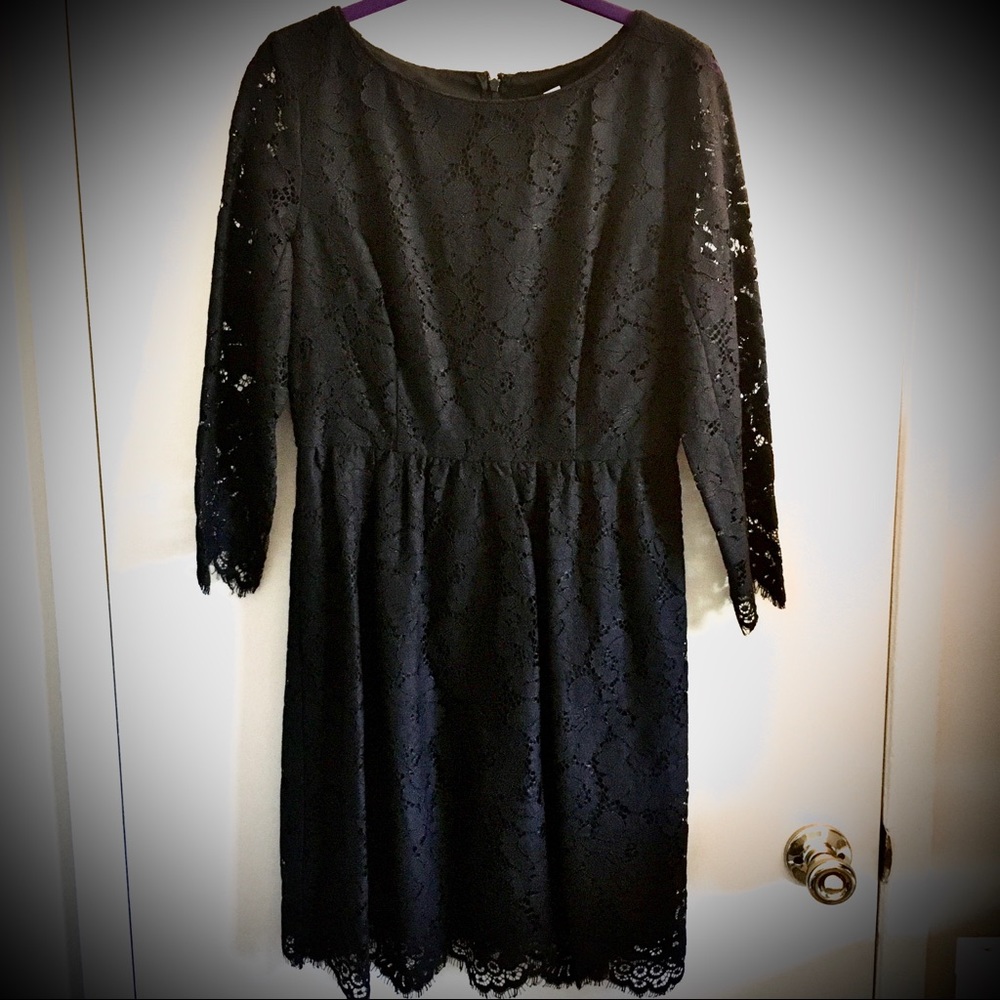 LOFT Black Lace Party Dress